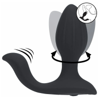 Vibrating and Rotating Silicone Anal Plug with Ball Stimulato Image 2